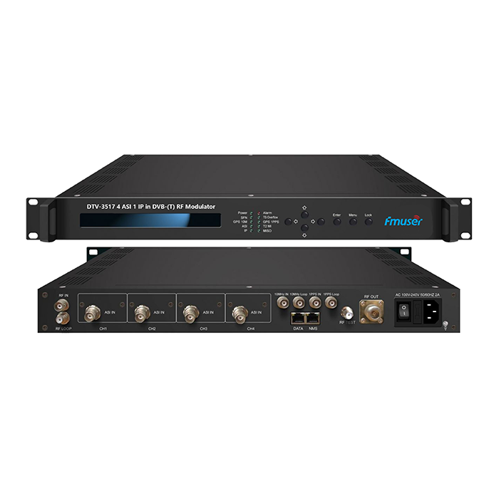FMUSER DTV-3517B 2/4 ASI/DVB-S/S2 1 IP(UDP) in DVB-S/S2 RF/IF Modulator